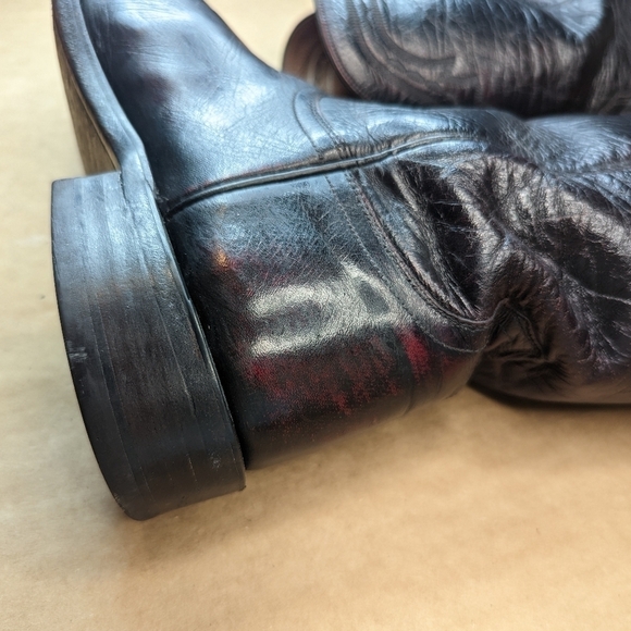 Lucchese Boots men's size 8.5D black cherry leather classic Western cowboy boots - Picture 8 of 13